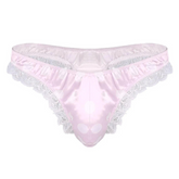 Crossdressing Shiny Ruffle Lace Polka Thong